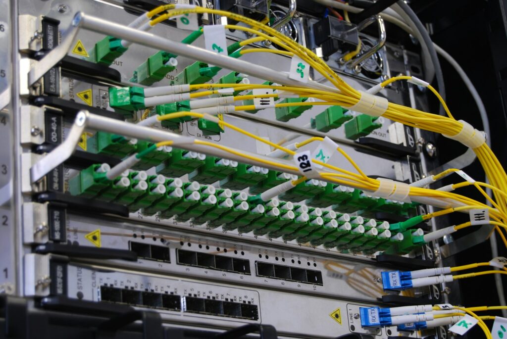 Fibre optic cables in a network switch, managed IT case study